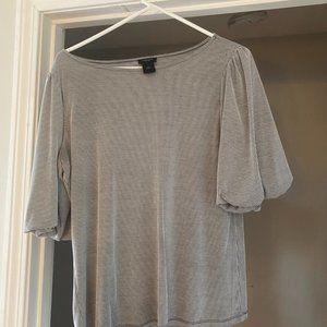 Long sleeve blouse with puffed elbow-length sleeves